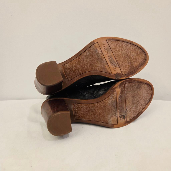 Franco Sarto Black Leather Lace-up Heeled Ankle Boots Size 9M - Picture 9 of 9